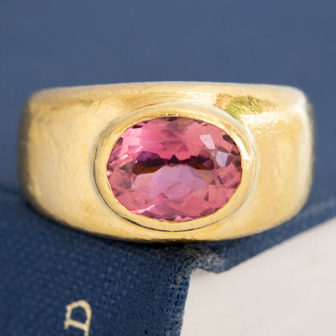 2.90ct Vintage Tourmaline Bezel Ring