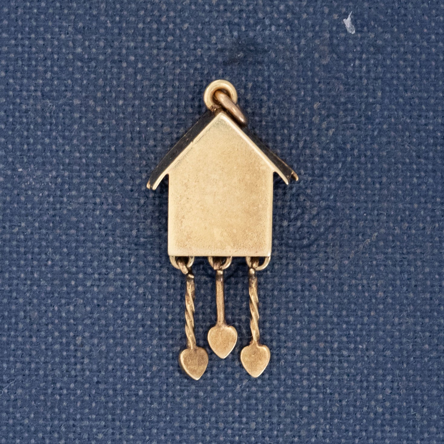 Vintage Enamel Heart Cuckoo Clock Charm