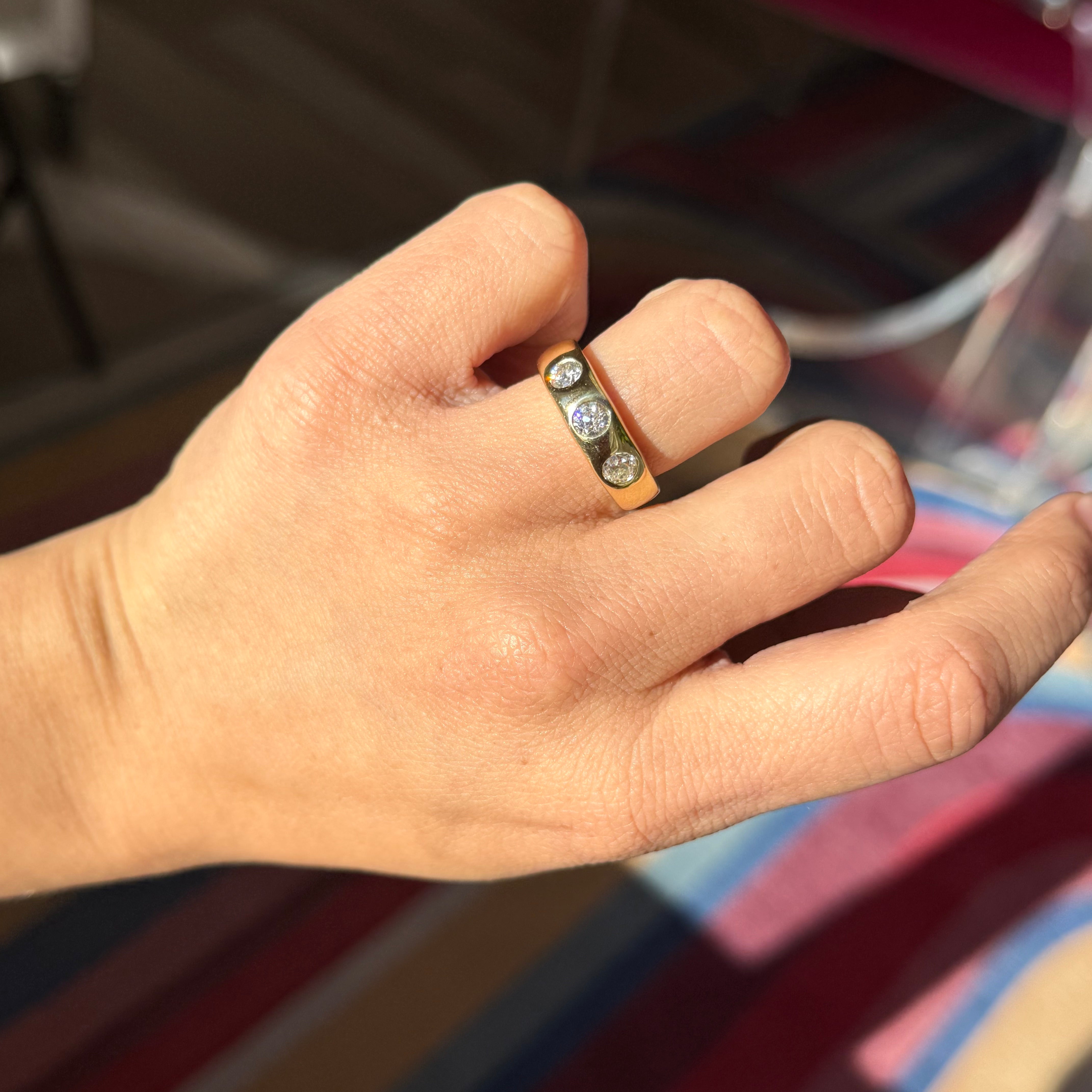 .92ctw Old European Cut Diamond 3-Stone Band