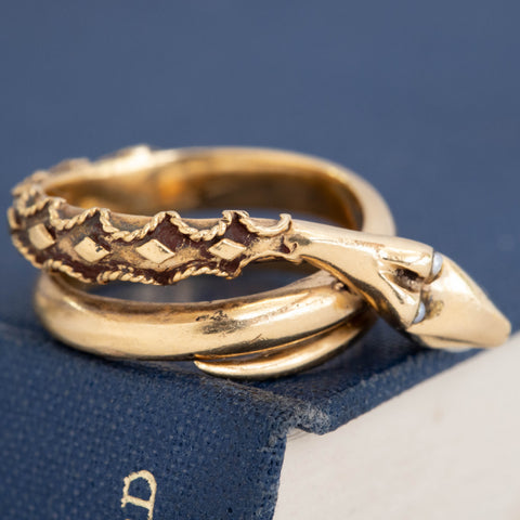Antique Pearl Serpent Wrap Ring