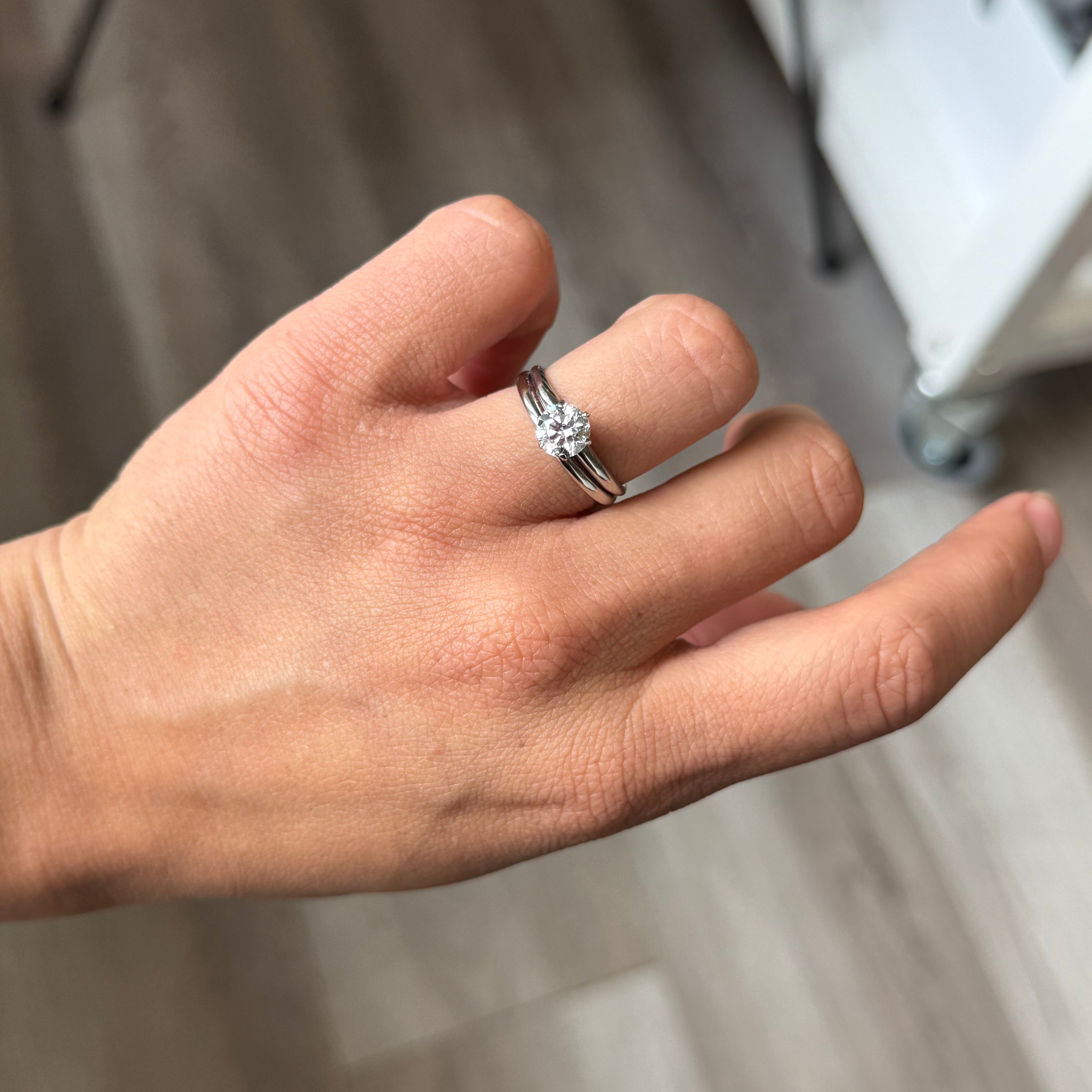 .94ct Vintage Round Brilliant Cut Diamond Wedding Set, by Tiffany & Co., GIA