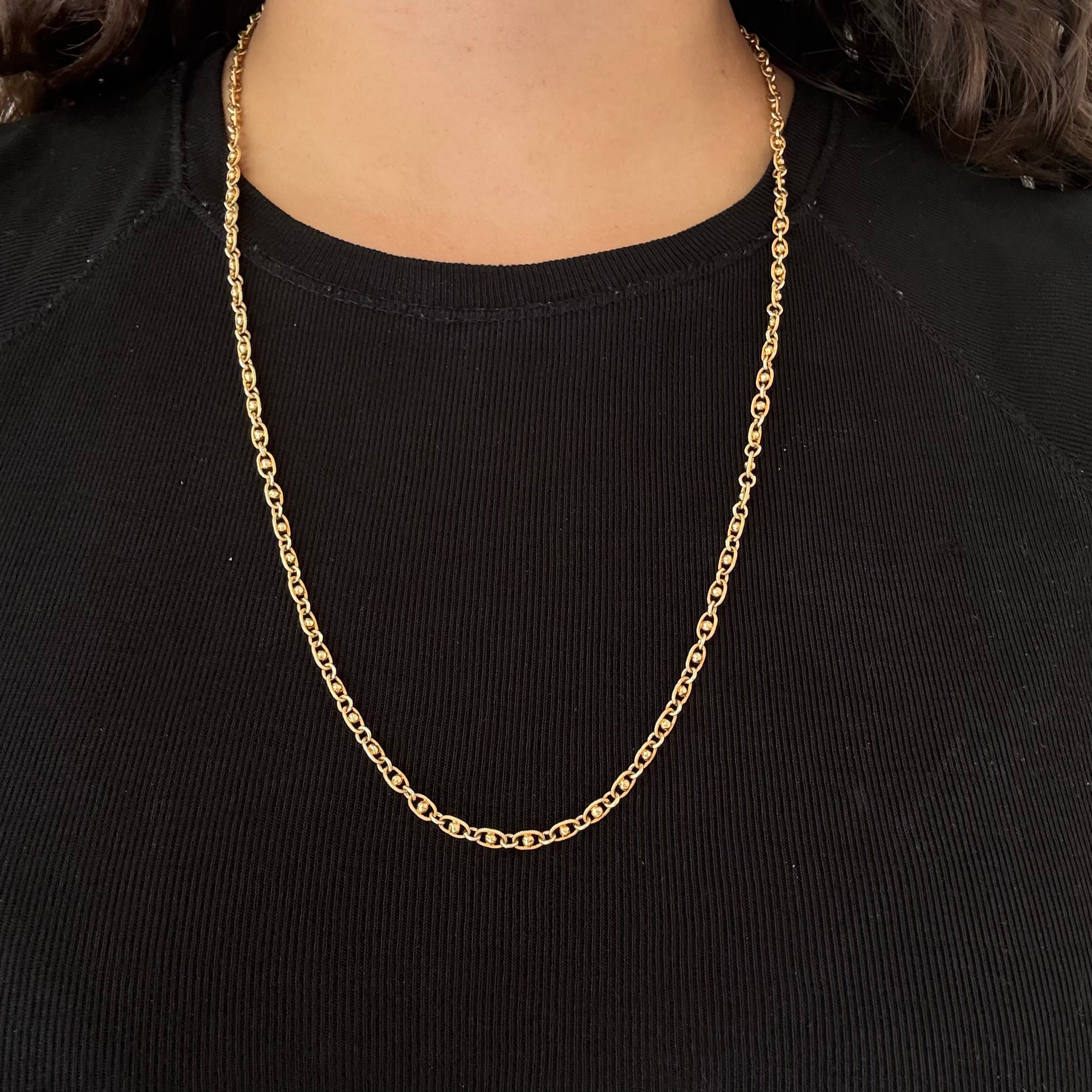 Vintage Fancy Link Chain Necklace, 24"
