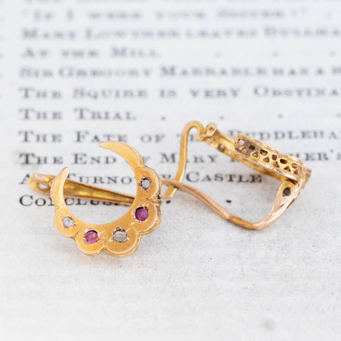Antique Crescent Moon Earrings