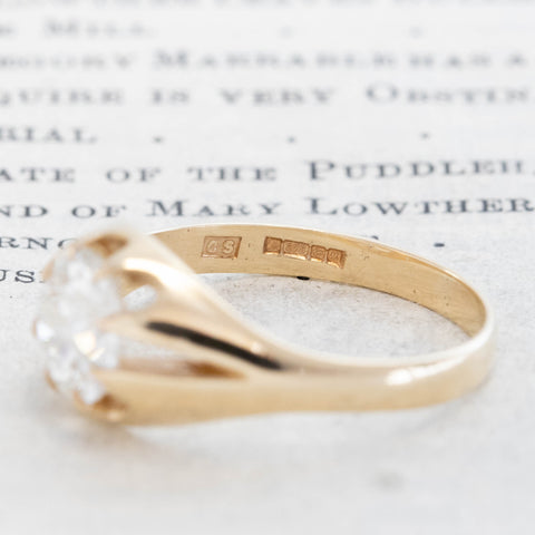 1.60ct Antique Old European Cut Diamond Belcher Ring, English