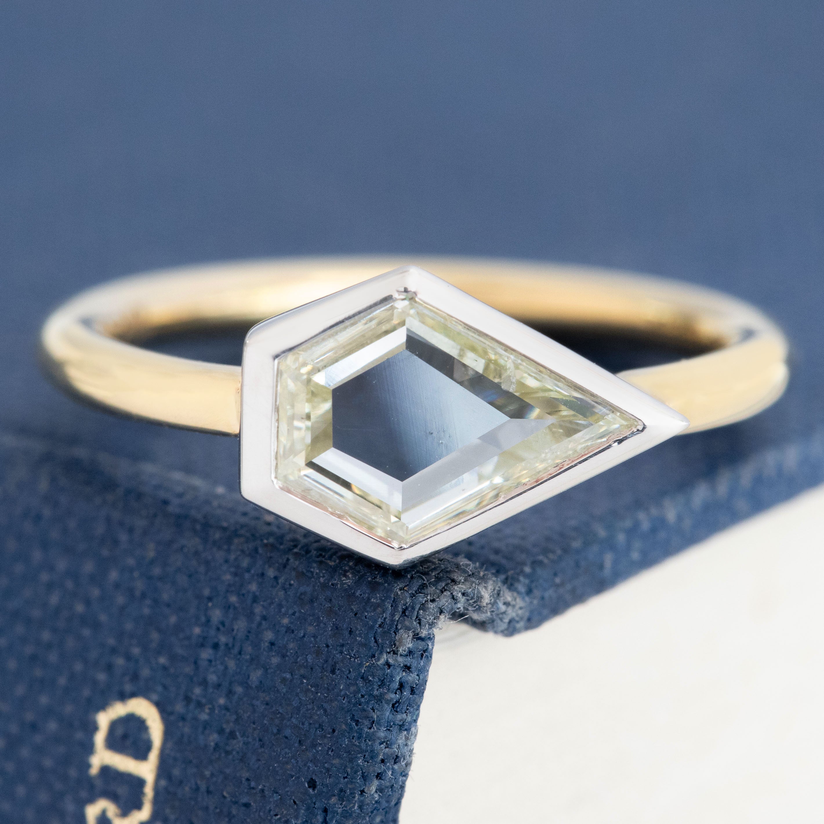 1.02ct Kite Cut Diamond Bezel Solitaire, GIA