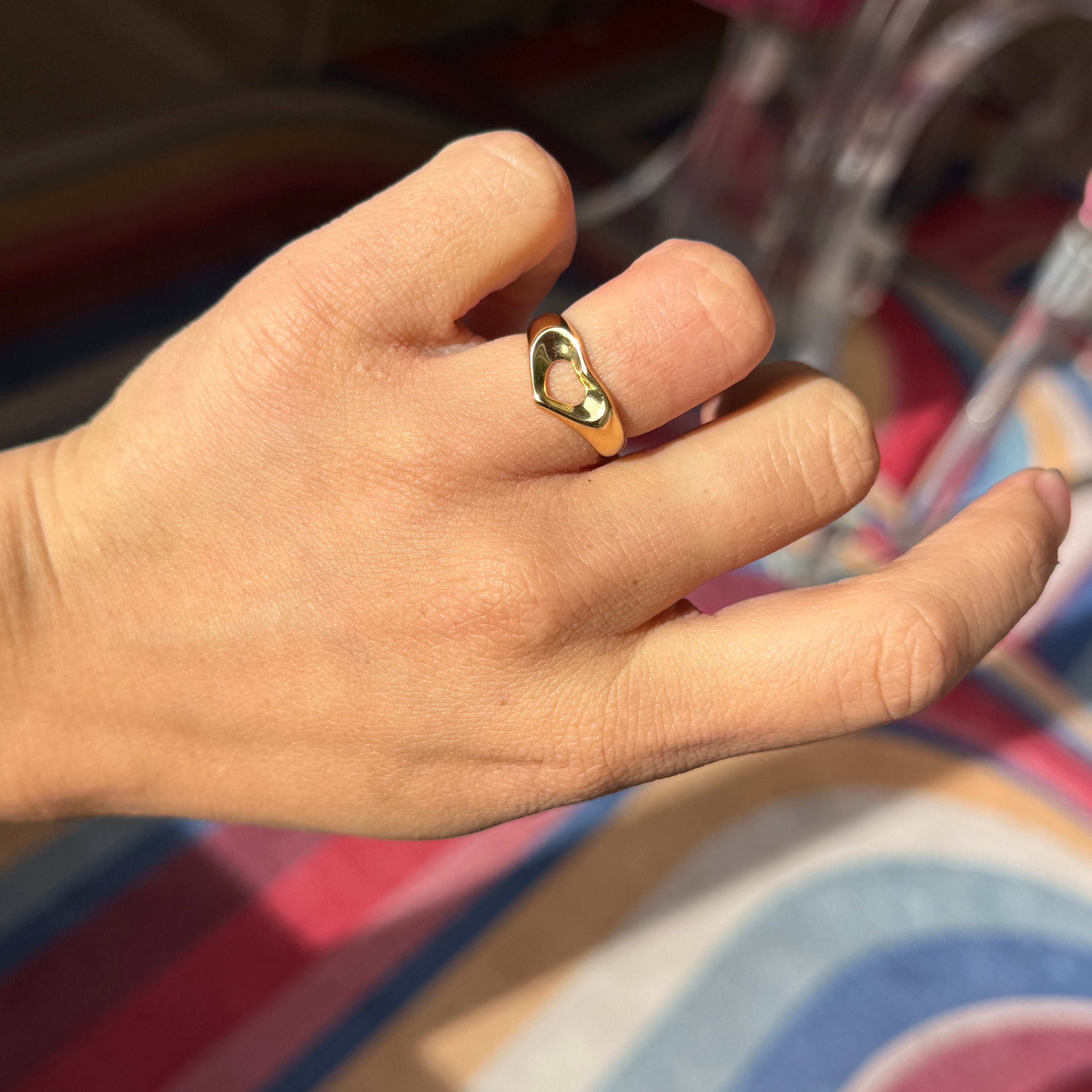 Vintage Open Heart Signet Ring, by Elsa Peretti for Tiffany & Co.