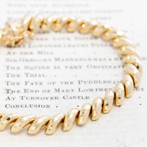 Vintage Macaroni Link Chain Bracelet