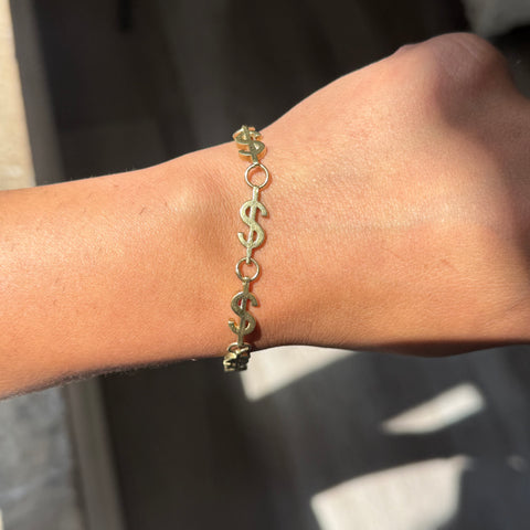 Vintage Dollar Sign Chain Bracelet