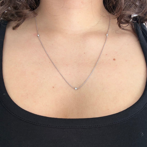 Vintage 3-Stone Diamond Station Necklace