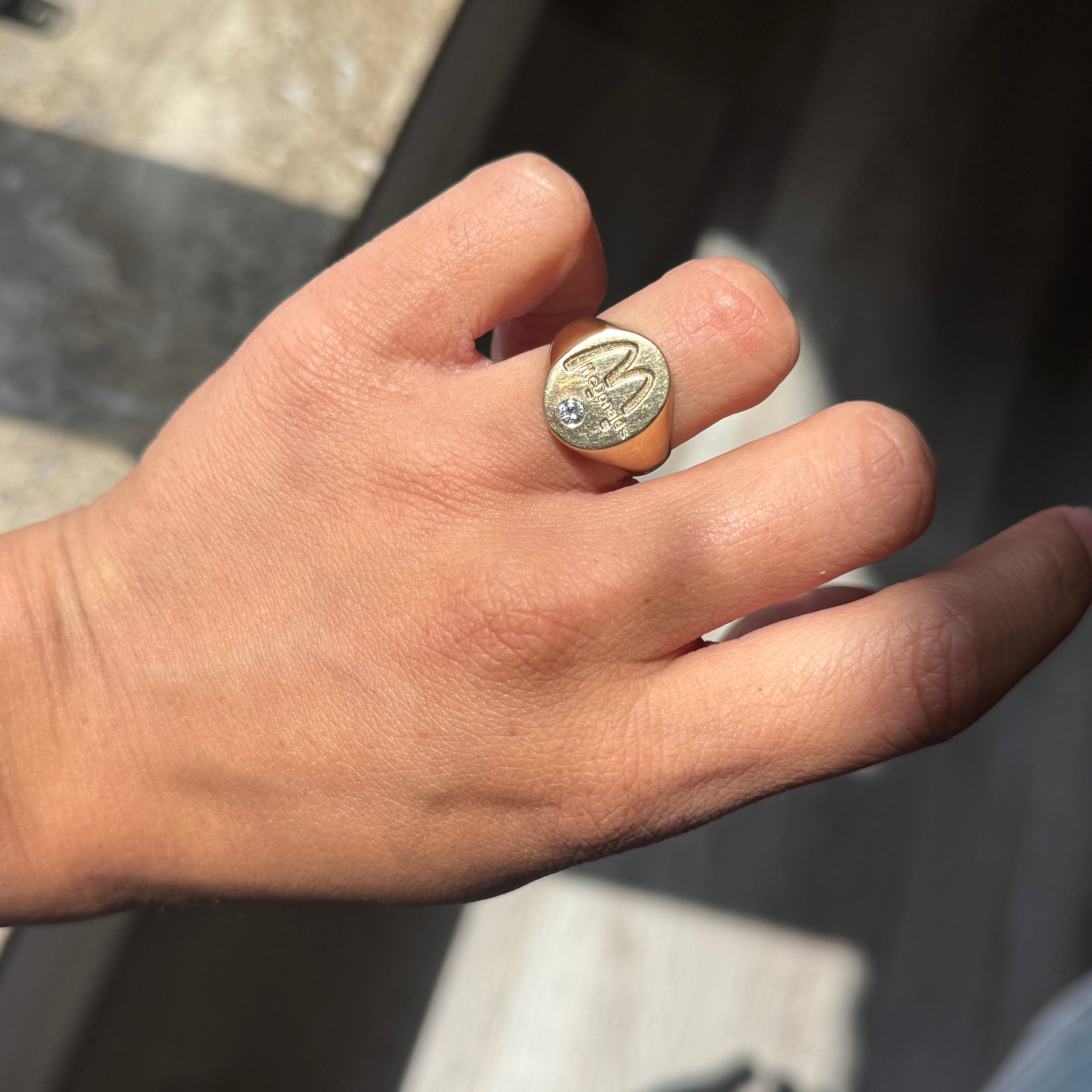 Vintage Diamond McDonalds Signet Ring, English