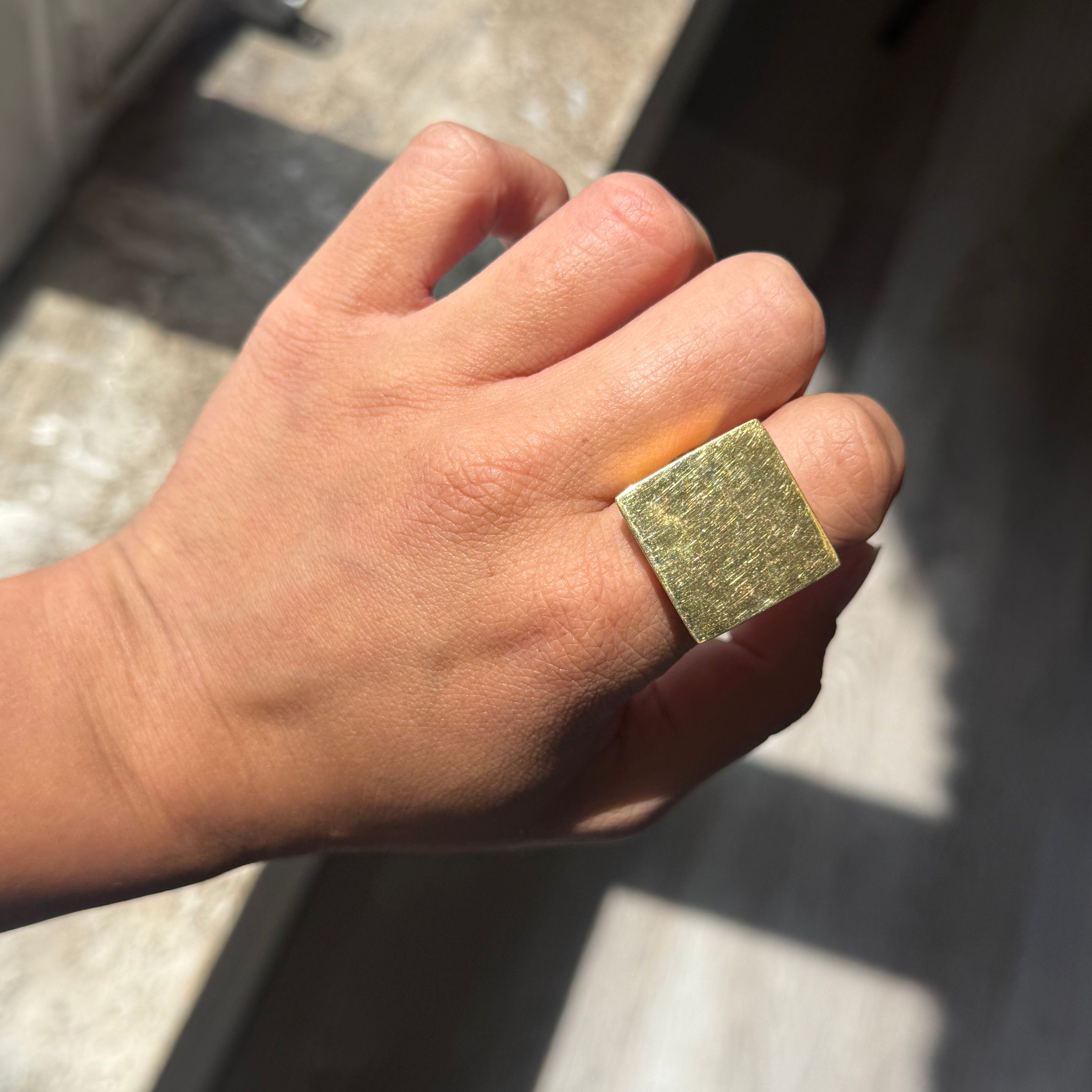 Vintage Jumbo Square Ring, by Tefani