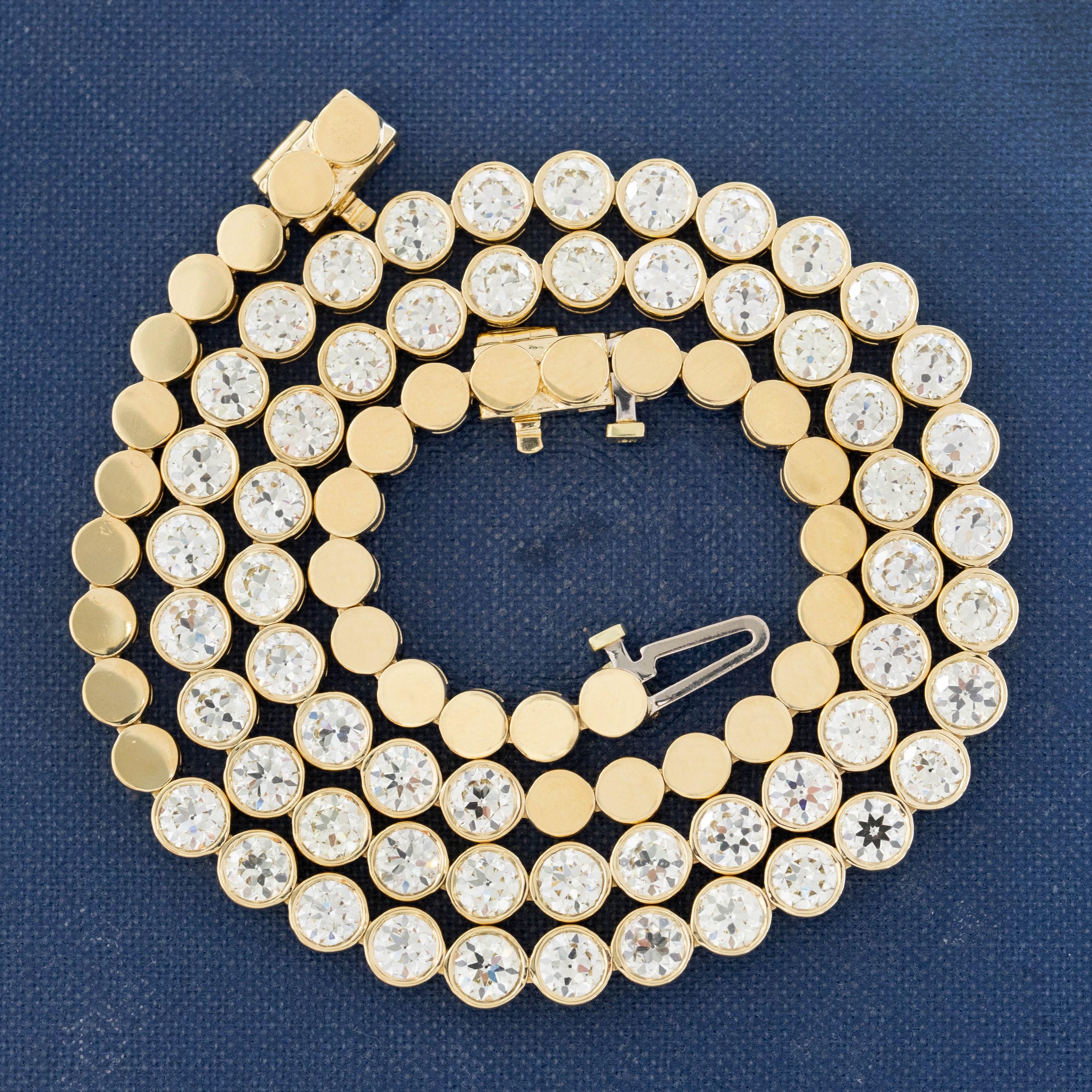 17.67ctw Old European Cut Diamond Bezel Tennis Necklace