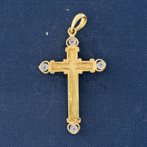 Vintage Diamond & Jadeite Cross Pendant