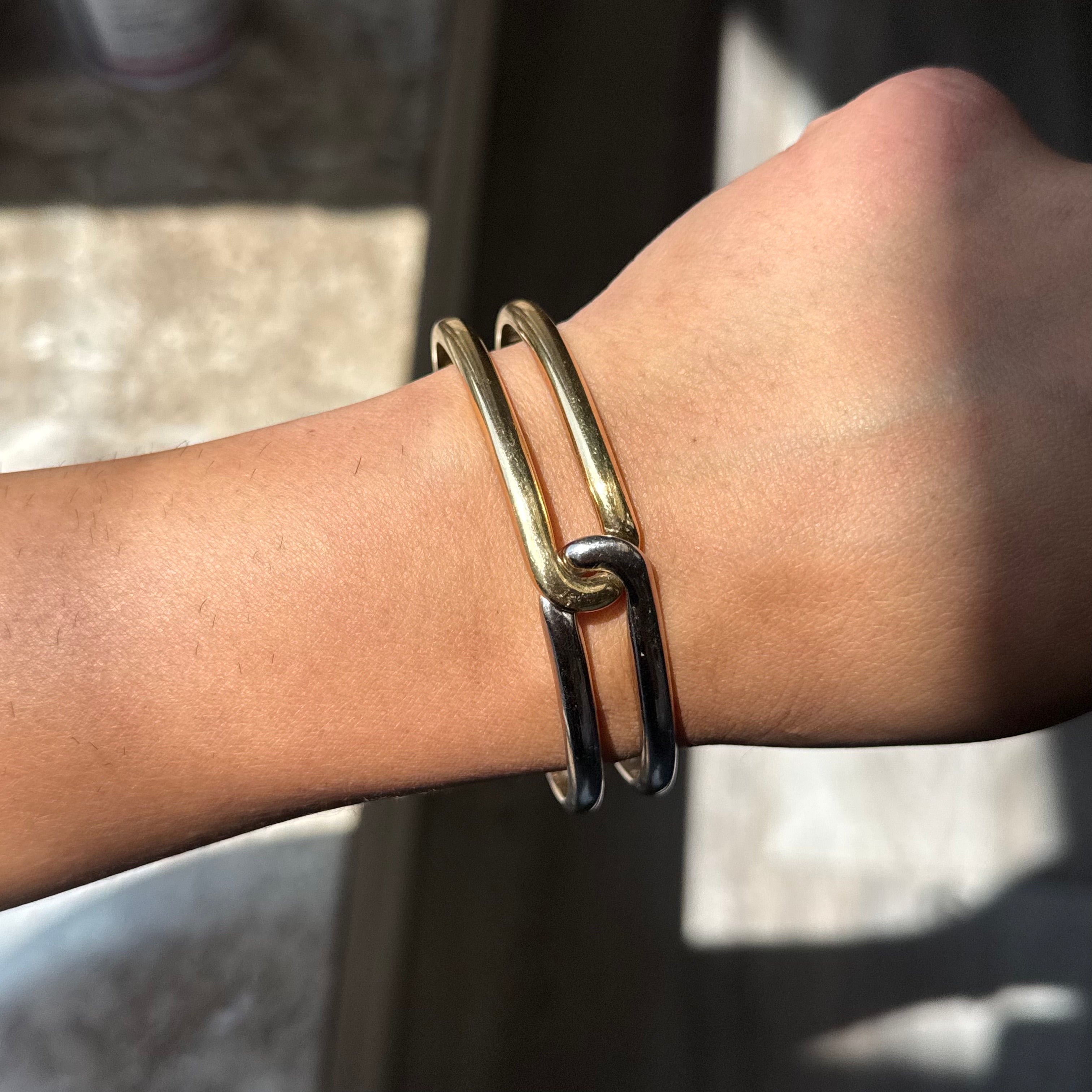 Vintage Two-Tone Interlocking Bangle, by Cartier