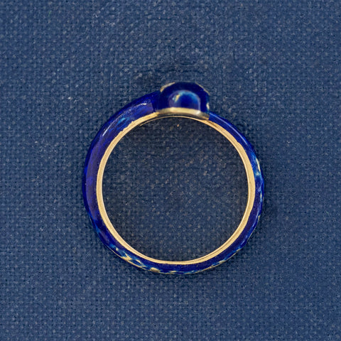 Antique Diamond Enamel Serpent Ring, French