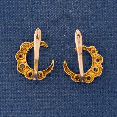 Antique Crescent Moon Earrings