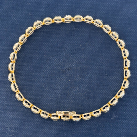 10.01ctw Old European Cut Diamond Bezel Tennis Bracelet