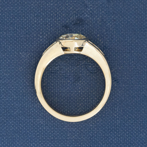 2.08ctw Old European Cut Diamond & Baguette Ring, GIA