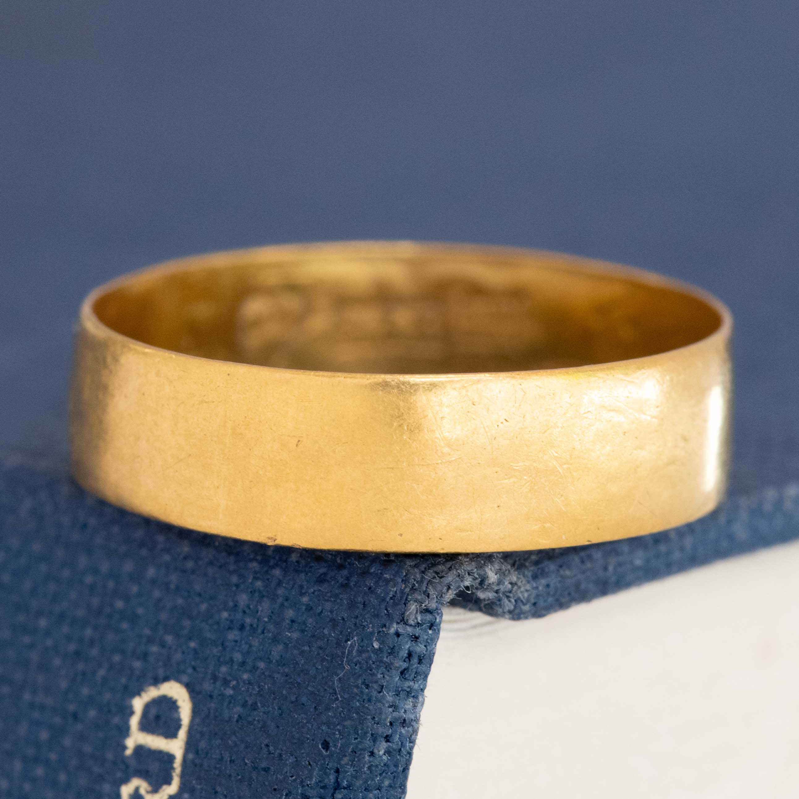 Antique 23kt Wedding Band, Swedish