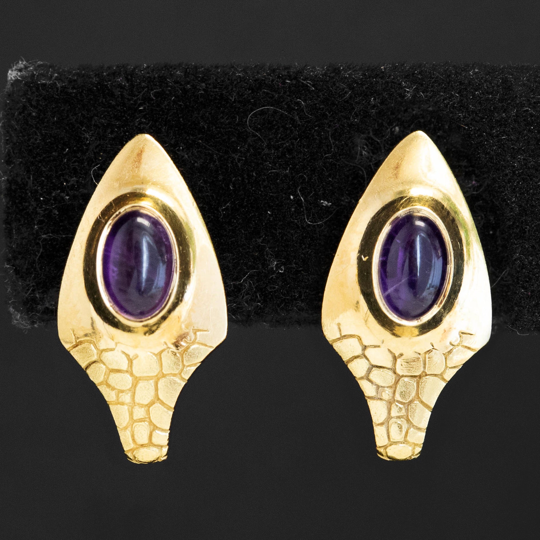 Vintage Amethyst Serpent Earrings