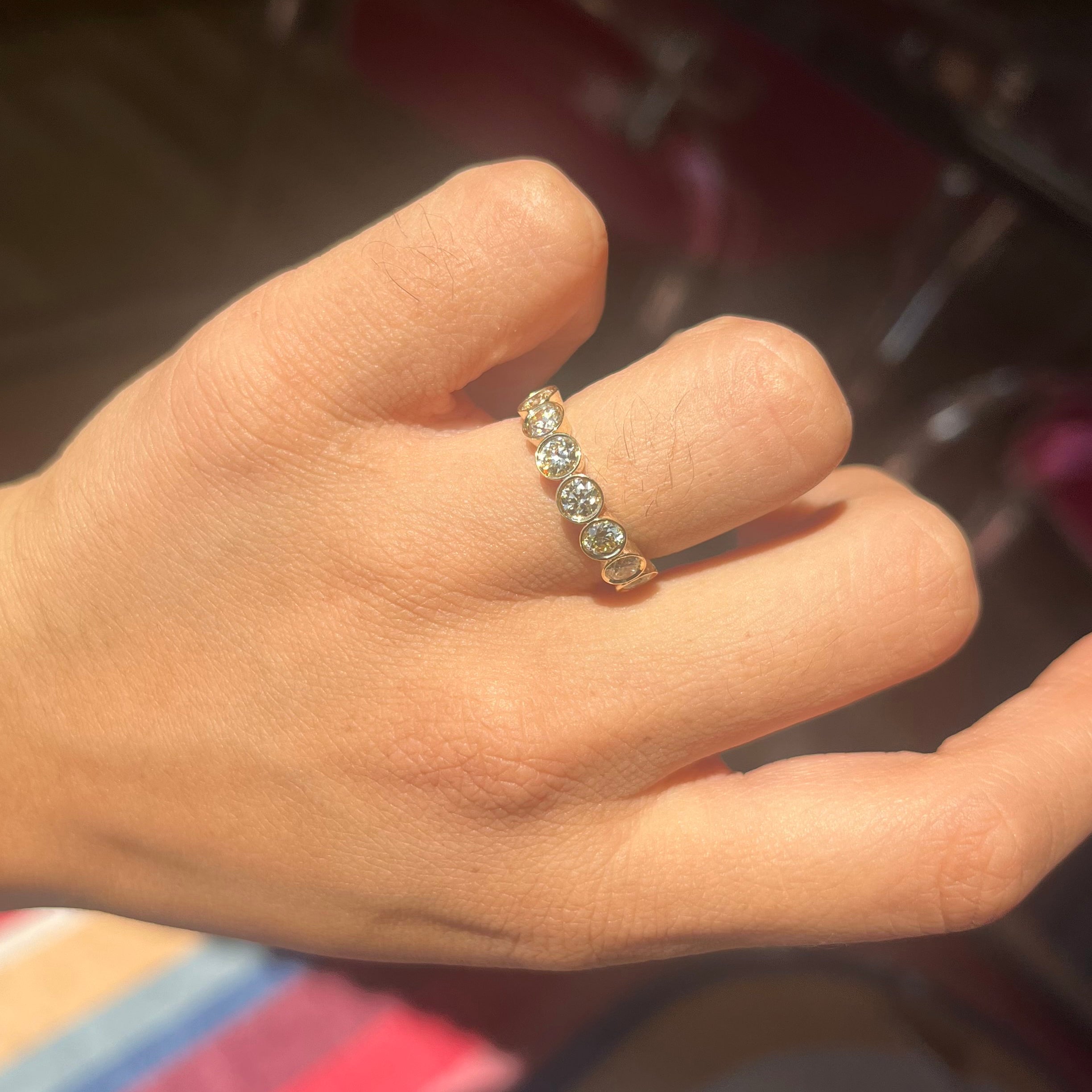 1.31ctw Old European Cut Diamond Half-Hoop Bezel Band