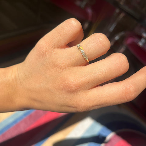 .52ctw Petite Old Mine Cut Diamond 7-Stone Half-Hoop Band