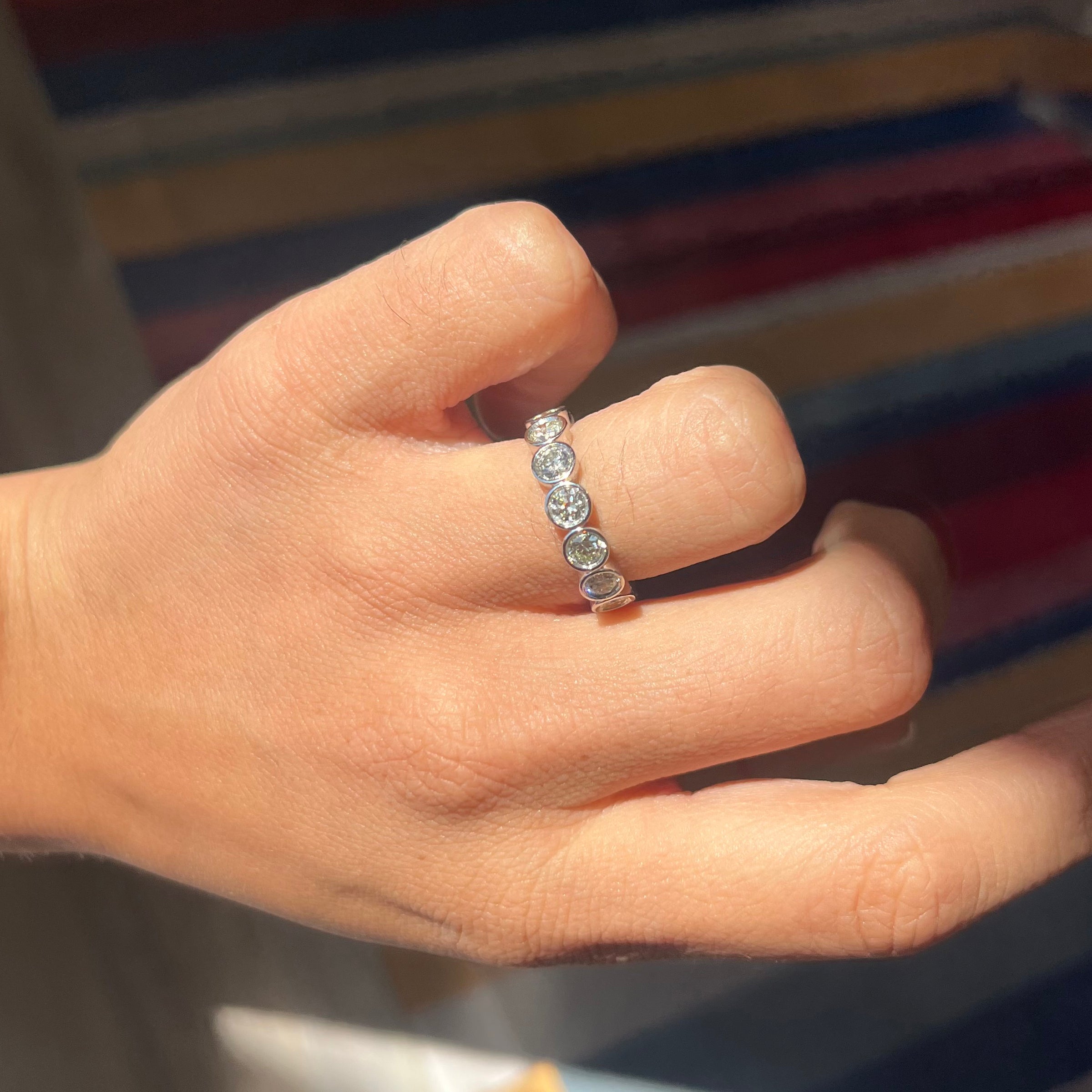 2.55ctw Old European Cut Diamond Bezel Eternity