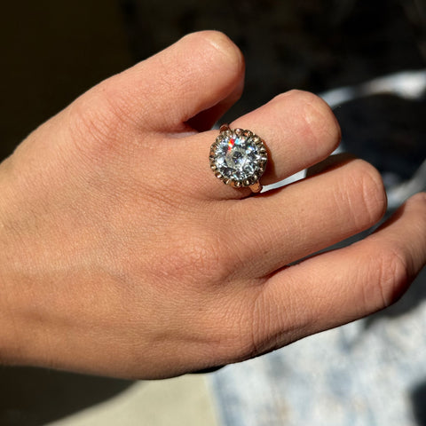 3.86ct Victorian Old European Cut Diamond Solitaire, GIA