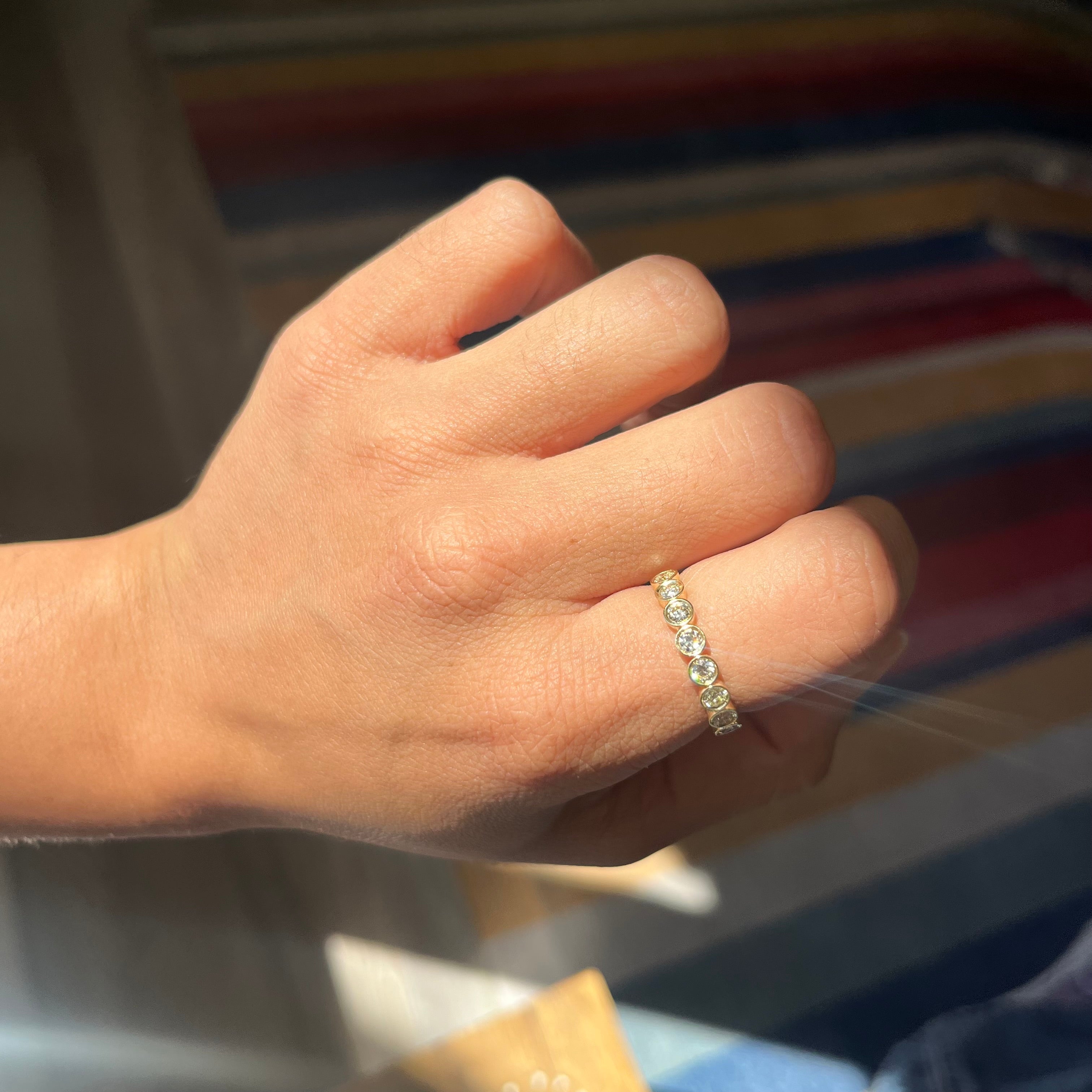 .71ctw Petite Old European Cut Diamond Half-Hoop Band