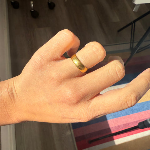 Antique High Karat Wide Wedding Band, English