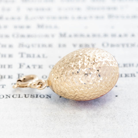 Vintage Ladybug Egg Pendant