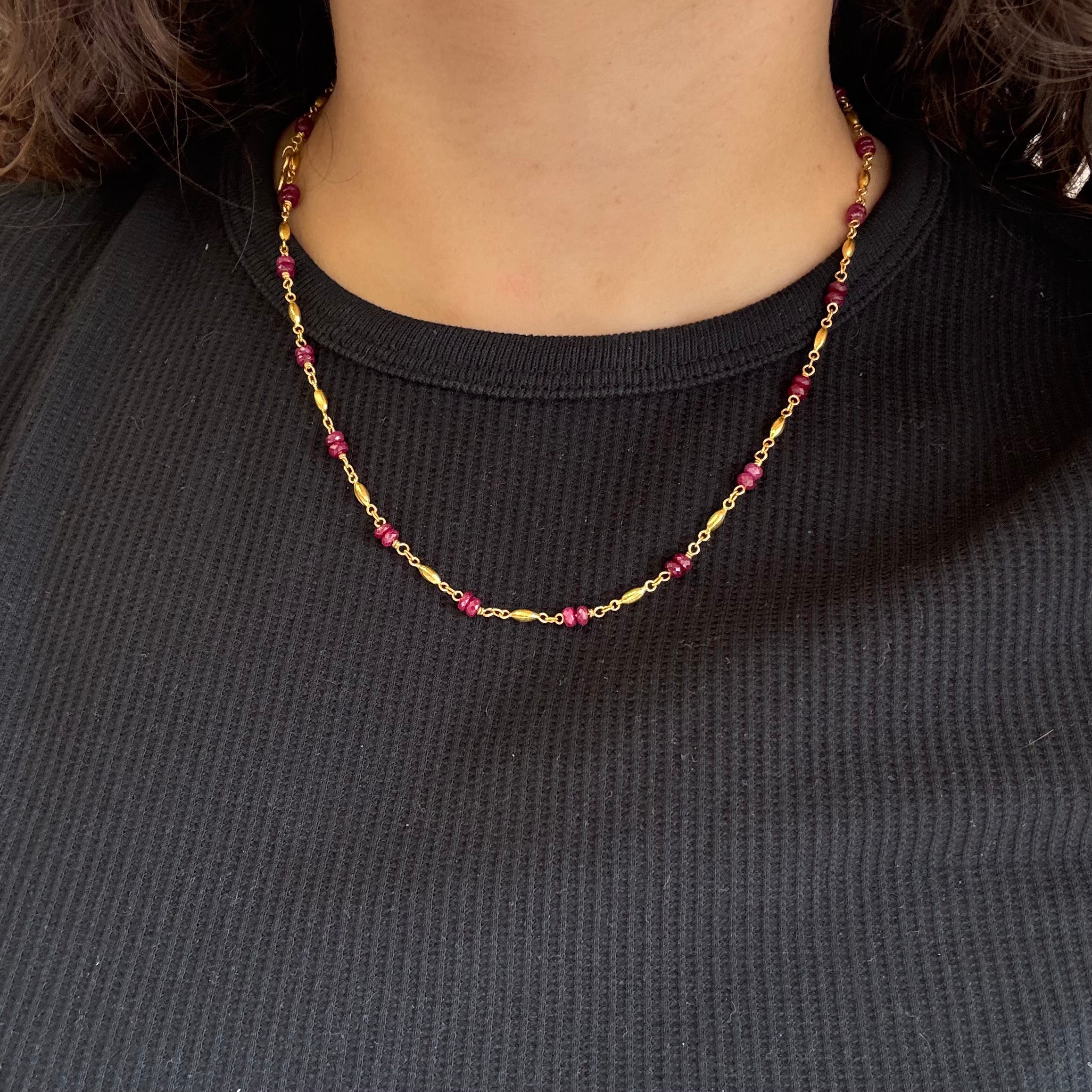 Wisp High Karat Ruby Necklace, by Gurhan