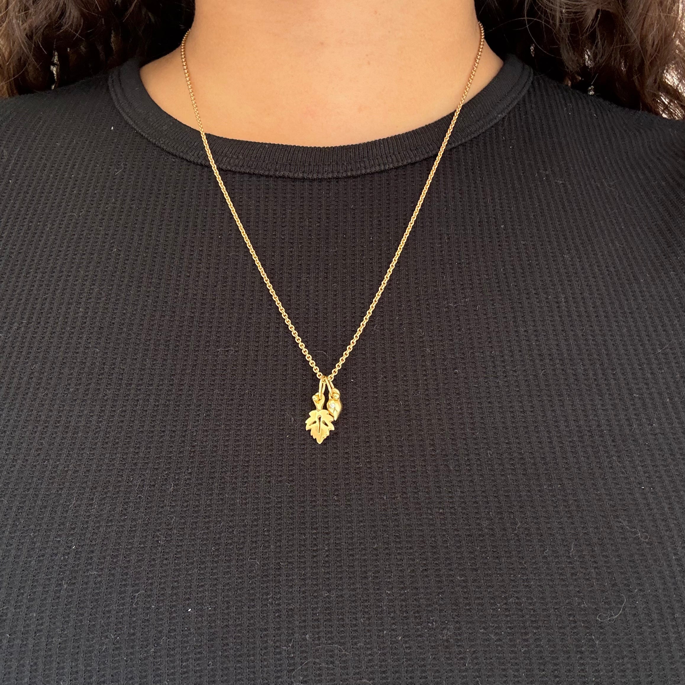 Leaf and Amphora Charm Necklace, by Balestra
