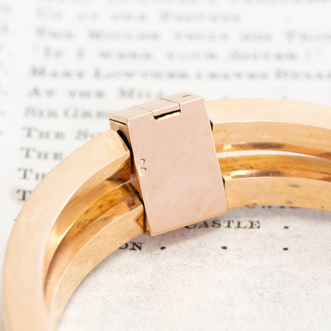 Antique Double Gold Bangle, French