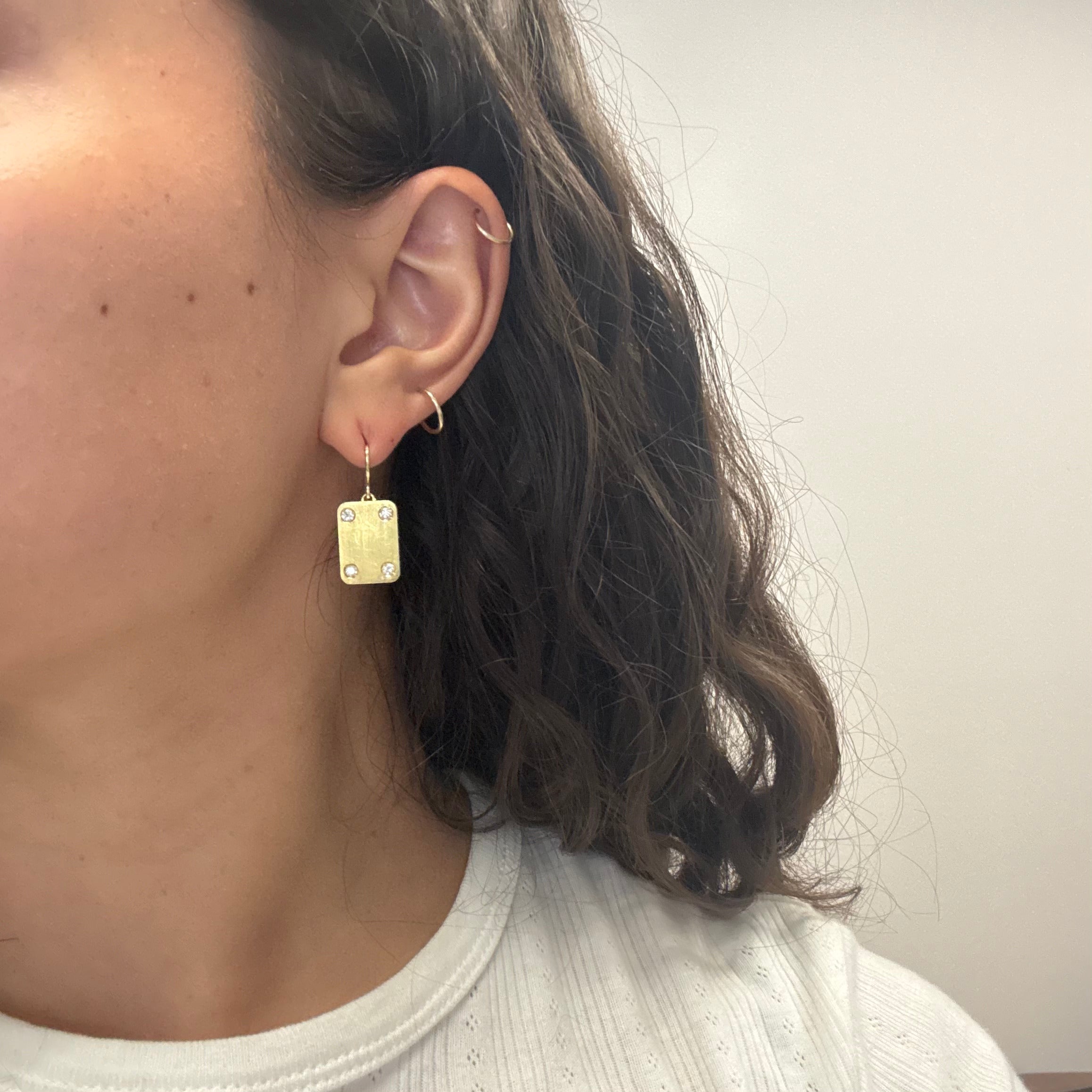 Vintage Diamond Domino Drop Earrings