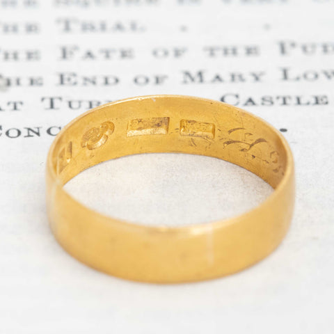 Antique 23kt Wedding Band, Swedish