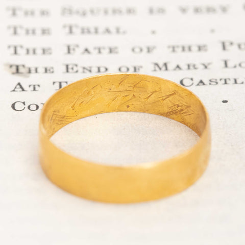 Antique 23kt Wedding Band, Swedish