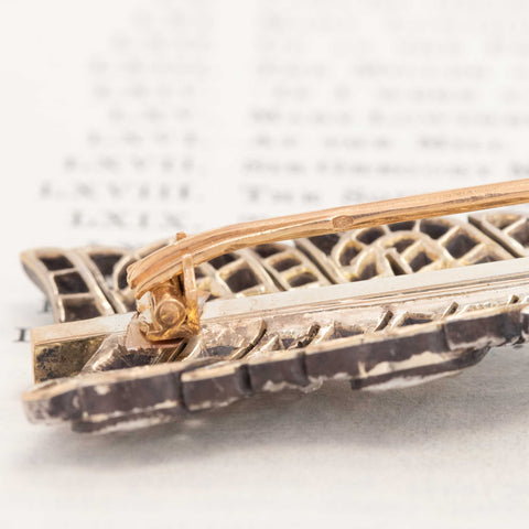 6.25ctw Edwardian Old Mine & Rose Cut Diamond Arrow Brooch, French