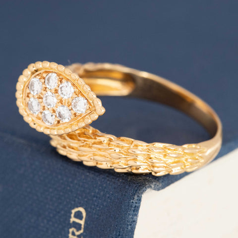 Vintage Diamond Pave Bypass Ring, French