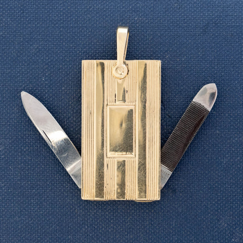 Vintage Fluted Nail File & Knife Pendant