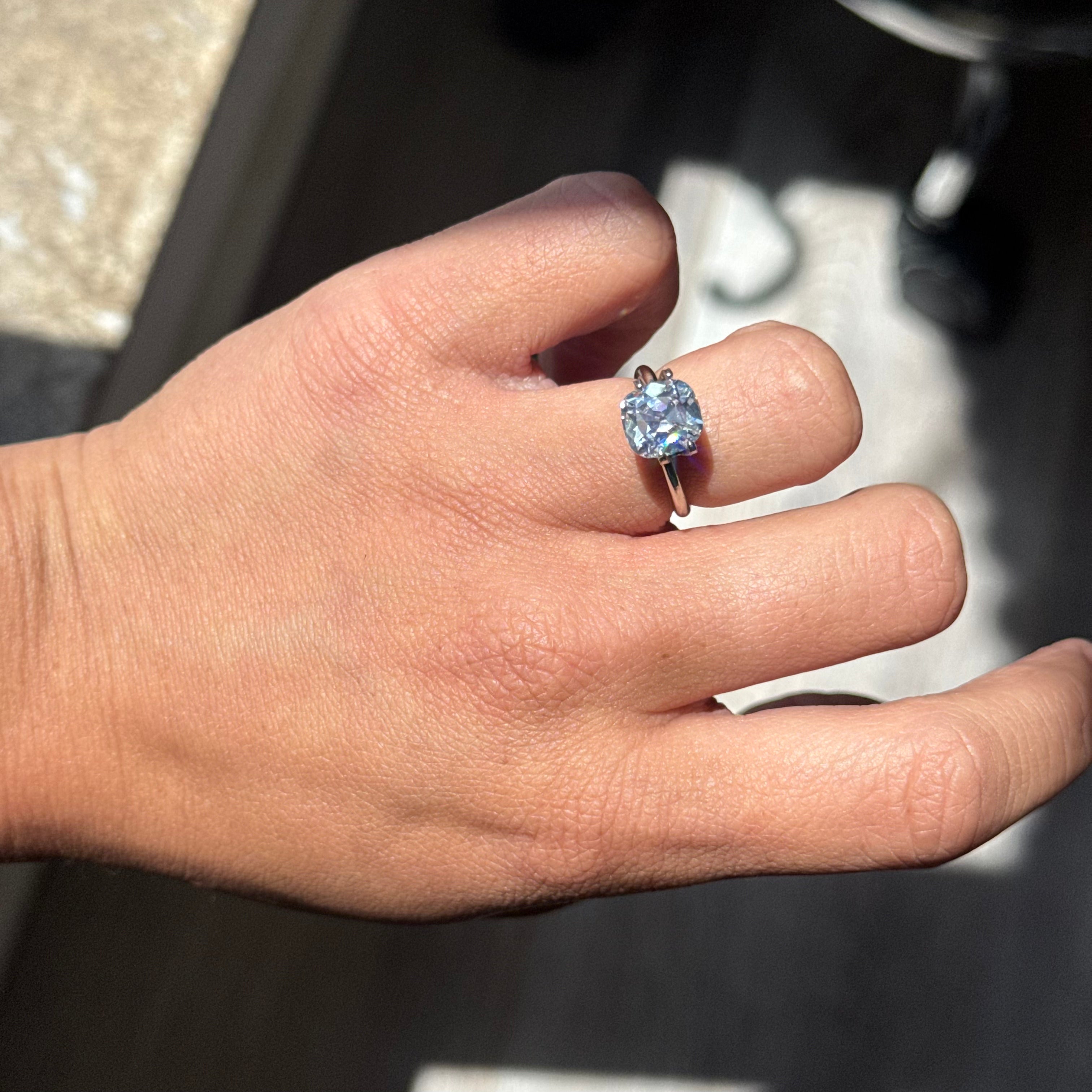 2.50ct Antique Cushion Cut Diamond, GIA I VS2