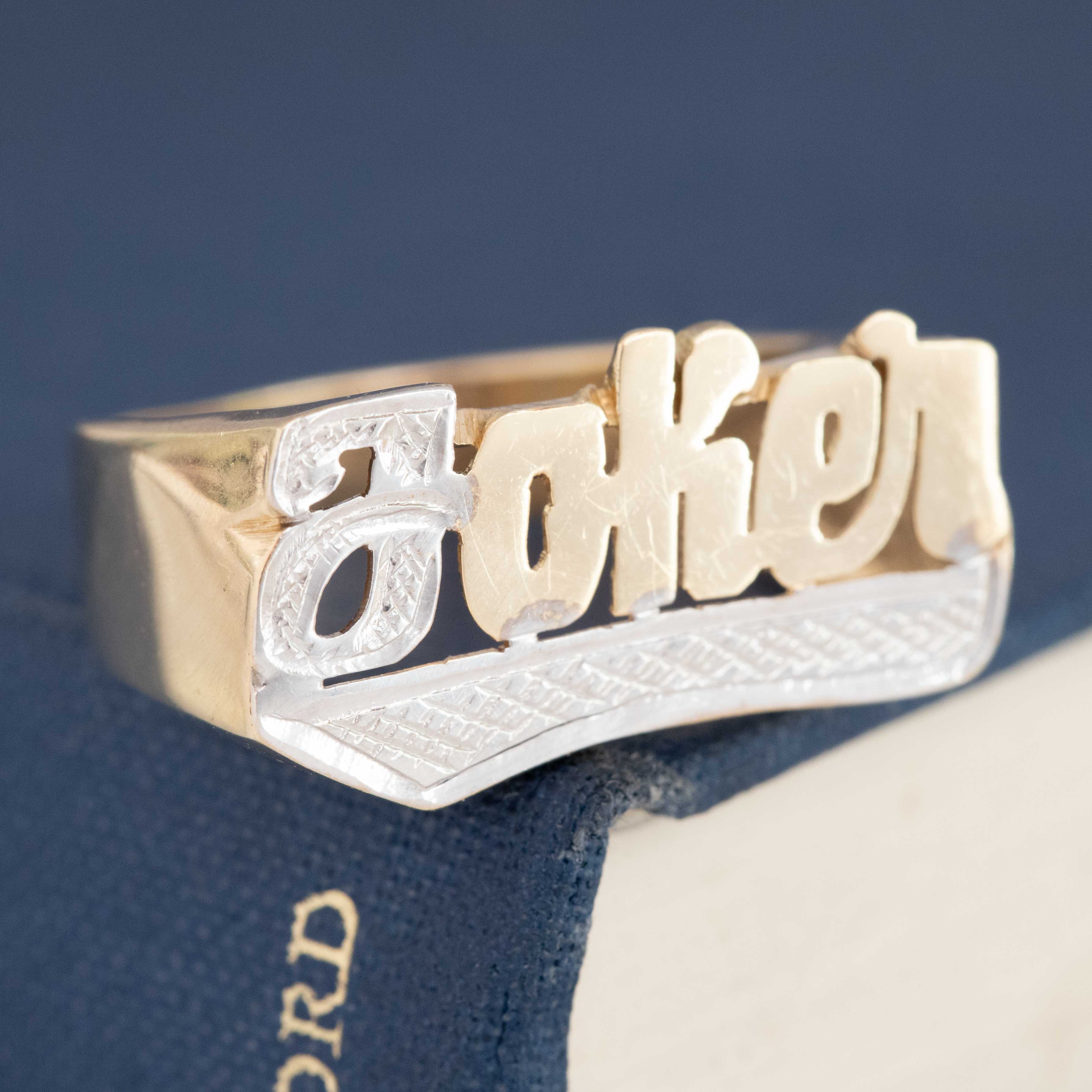 Vintage JOKER Name Plate Ring
