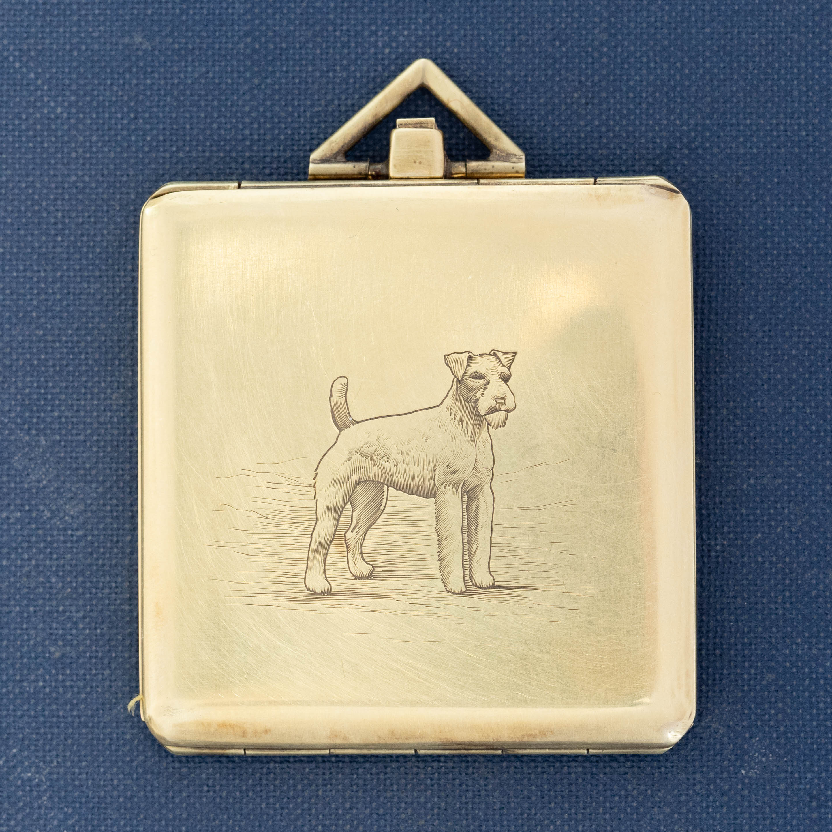Antique Engraved Schnauzer Locket & Mirror Pendant, by Tiffany & Co.