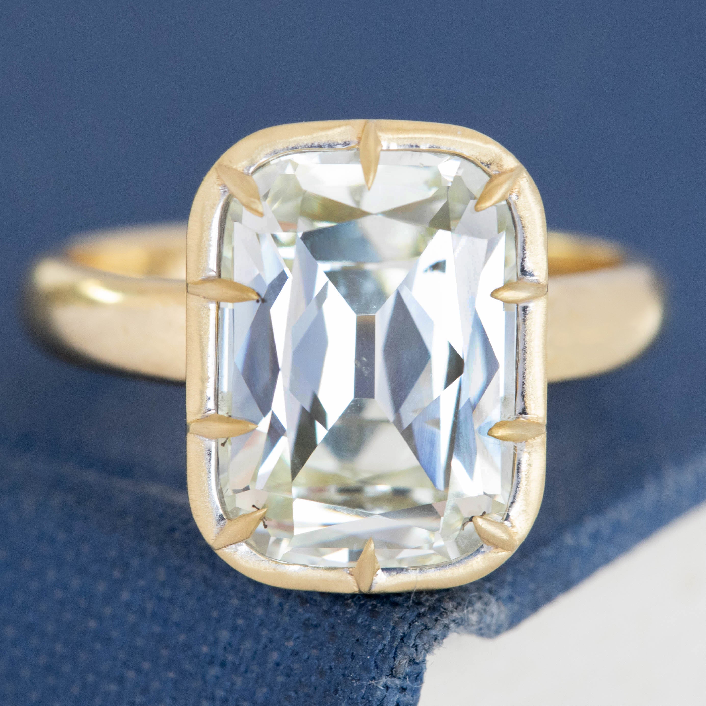 5.02ct Elongated Cushion Cut Diamond Collet Solitaire, GIA M SI1