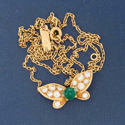 Vintage Diamond & Emerald Butterfly Pendant, by Van Cleef & Arpels