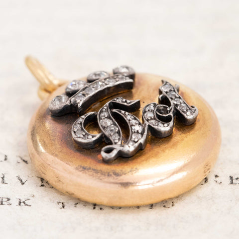 Antique Diamond "DOT" Crown Charm/Pendant