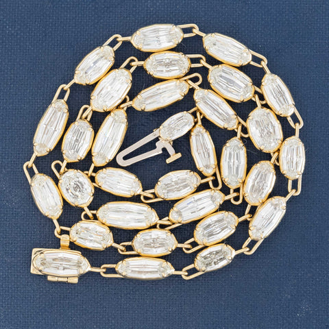 19.80ctw Oval Step Cut Diamond Riviere Necklace, GIA