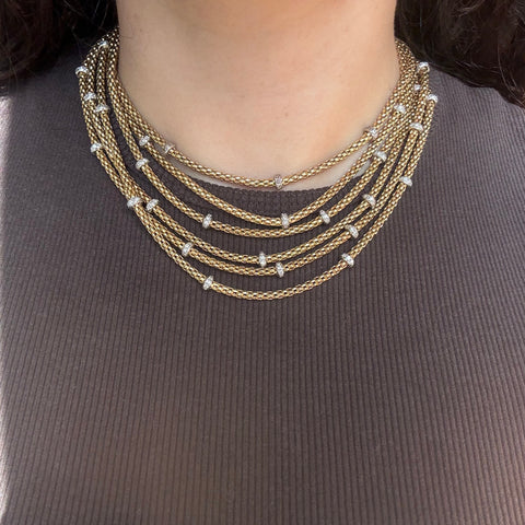 Vintage Diamond Bib Bracelet & Necklace Set, by Fope