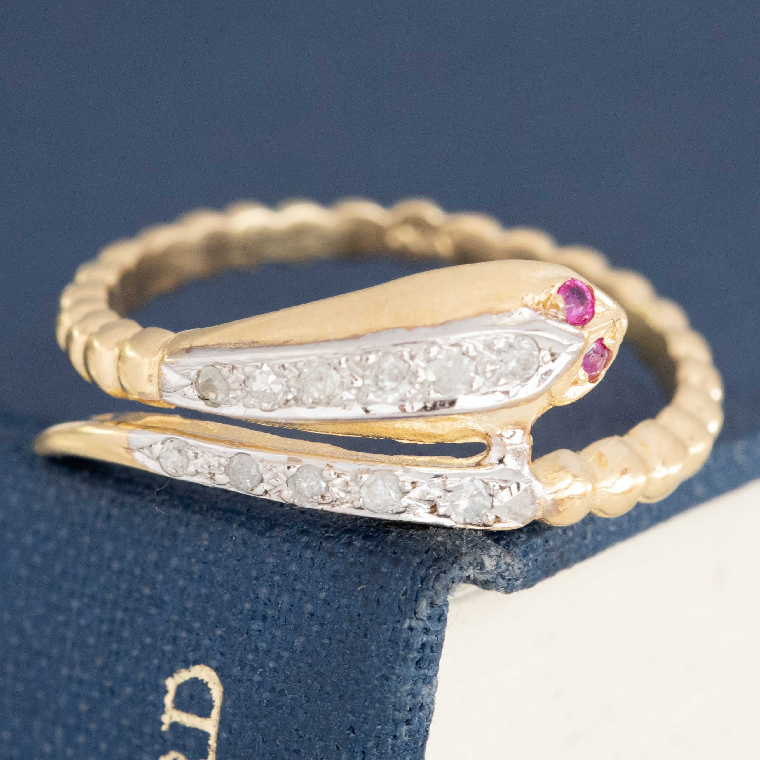 Vintage Diamond Serpent Ring