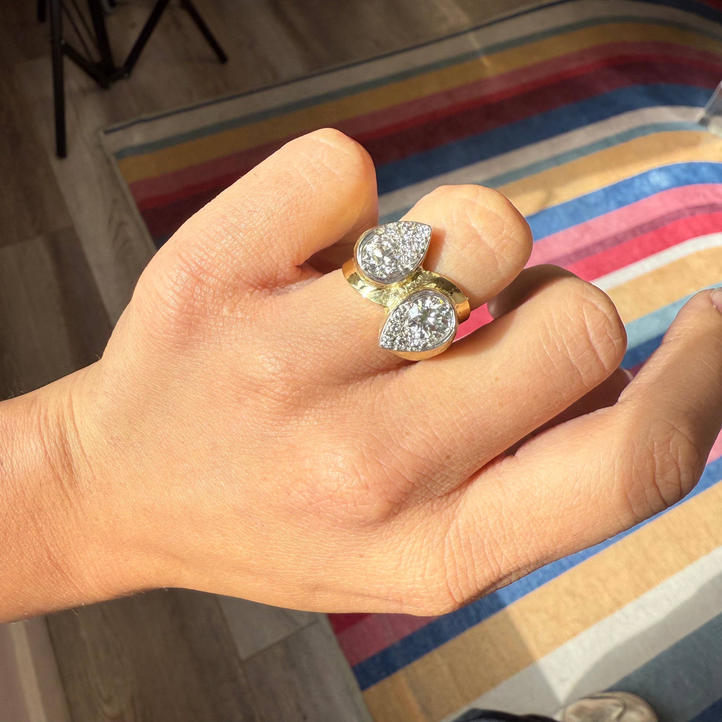 2.03ctw Vintage Old European Cut Diamond Cluster Ring